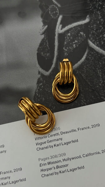 Miss Knot Vintage Earrings - 24K Gold