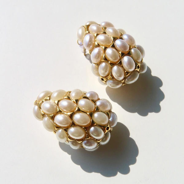 Holiday Stone Earrings -24k Gold