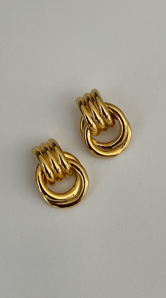 Miss Knot Vintage Earrings - 24K Gold