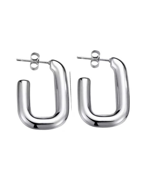 Modern Square Hoops -24k Gold