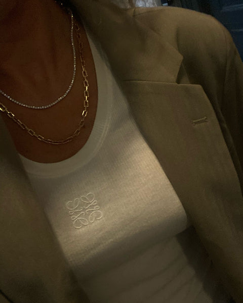 Tennis Necklace-24K Gold
