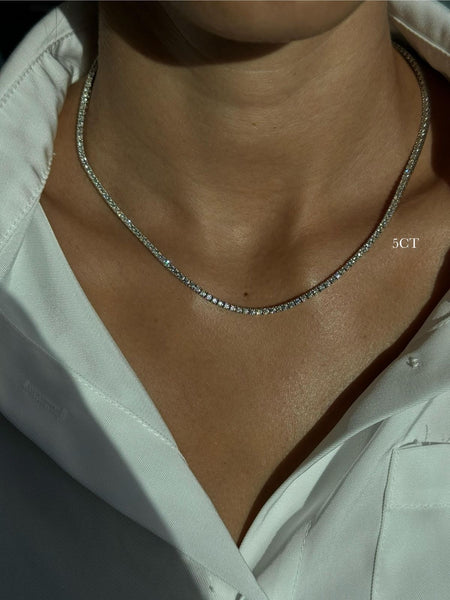 Tennis Necklace-24K Gold