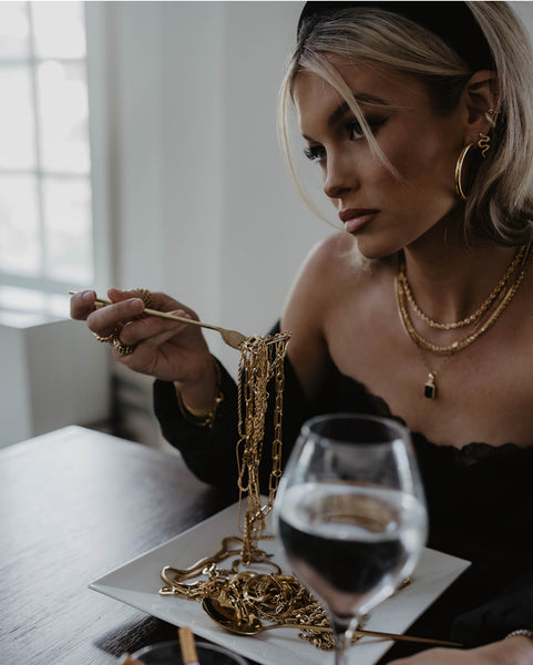 Skinny Twisted Stacking Chain (18k Gold)