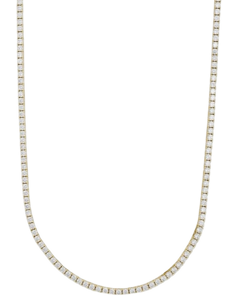 Tennis Necklace-24K Gold