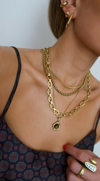 Jai Stacking Chain Necklace  -24k Gold