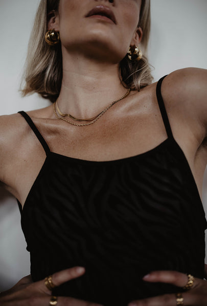 2.5mm Herringbone Stacking Chain (18k Gold)
