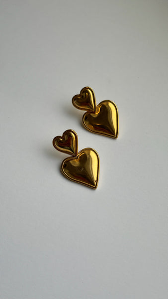 Le Coeur Heart Earrings (24k Gold