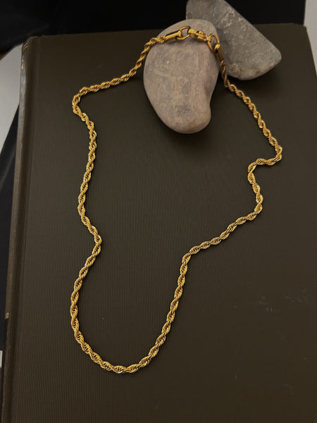 Skinny Twisted Stacking Chain (18k Gold)