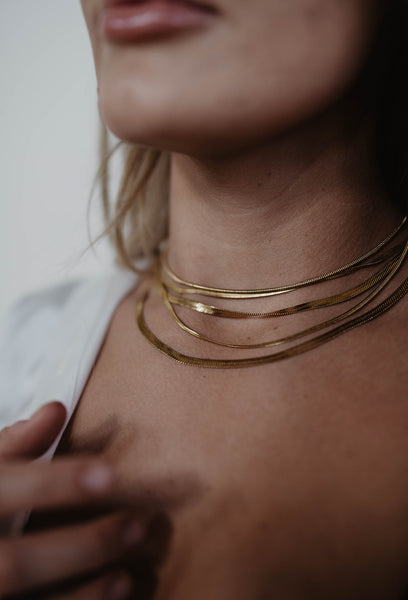 2.5mm Herringbone Stacking Chain (18k Gold)
