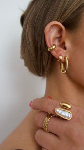 Willow Fresh Water Pearl Adjustable Ring -24K Gold