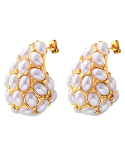 Holiday Stone Earrings -24k Gold
