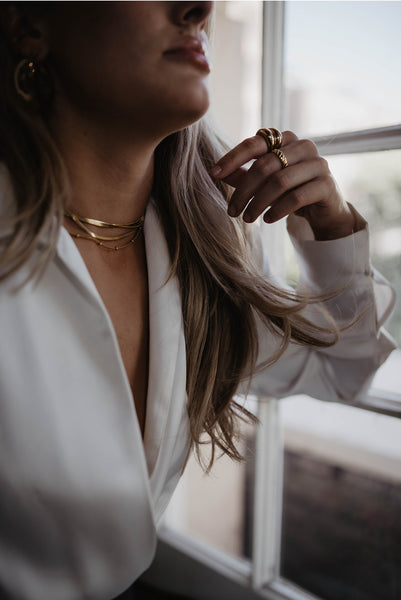 2.5mm Herringbone Stacking Chain (18k Gold)
