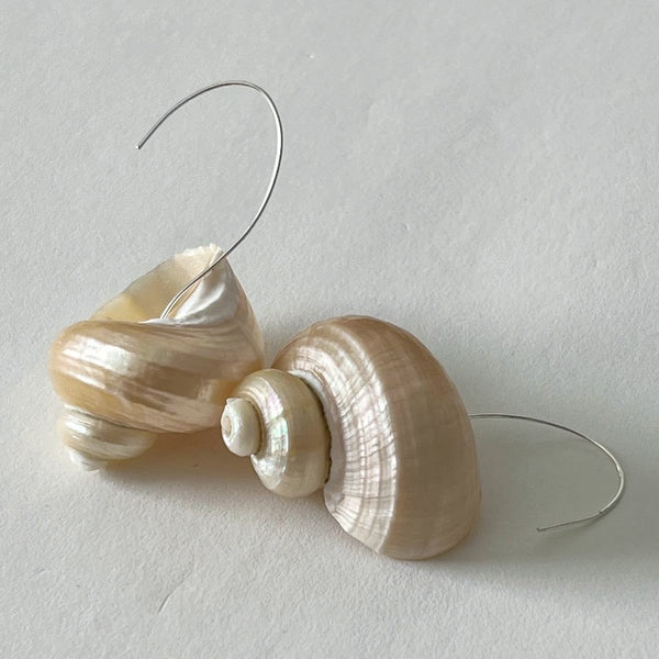Pearly Shell Gold Earrings