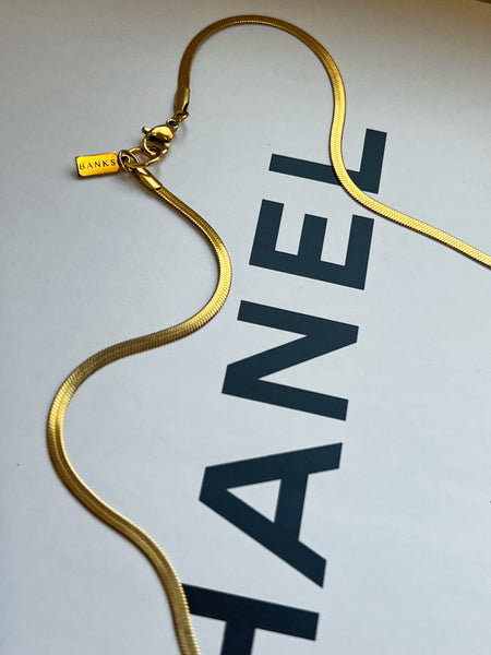 2.5mm Herringbone Stacking Chain (18k Gold)