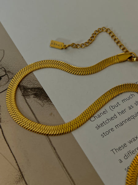 4mm Herringbone Stacking Chain (24k Gold