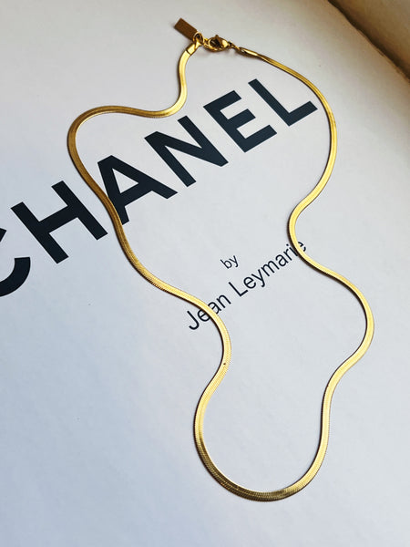 2.5mm Herringbone Stacking Chain (18k Gold)
