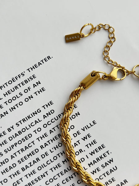 Edith Twisted Rope Bracelet (18k Gold Plated)