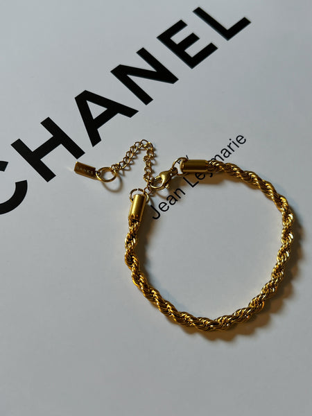 Edith Twisted Rope Bracelet (18k Gold Plated)