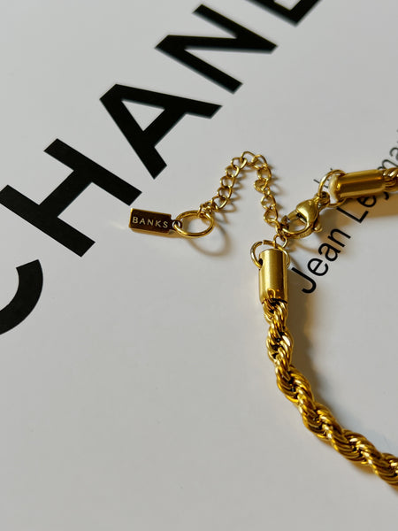 Edith Twisted Rope Bracelet (18k Gold Plated)