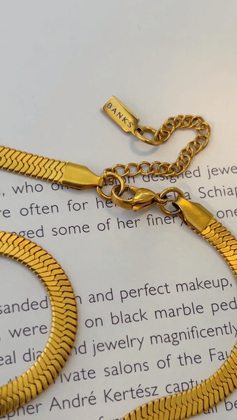 4mm Herringbone Stacking Chain (24k Gold