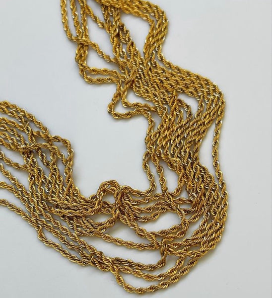 Skinny Twisted Stacking Chain (18k Gold)