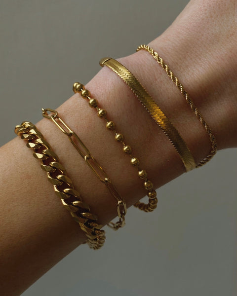 BANKS Herringbone Bracelet (18k Gold)