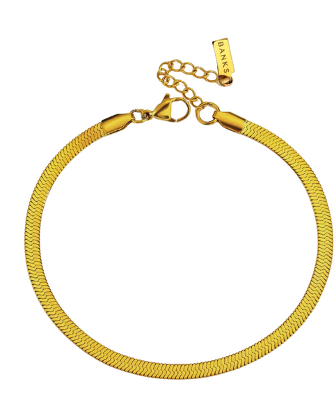 BANKS Herringbone Bracelet (18k Gold)