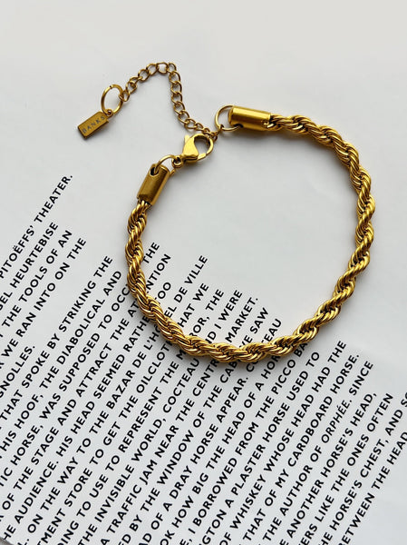 Edith Twisted Rope Bracelet (18k Gold Plated)