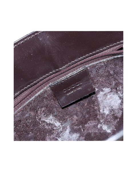 Vintage Gucci Brown Patent Leather Shoulder Bag – Silver Hardware
