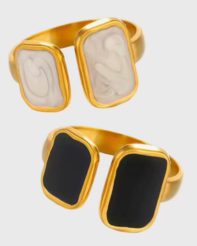 Throwing Stones Adjustable Ring -24K Gold