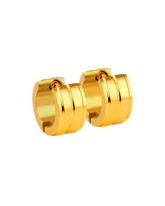 8MM Ribbed Huggies- 24K Gold