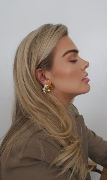 Just Pearly Vintage Gold Earrings - 24K Gold