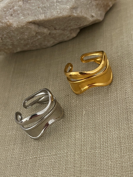 Rain Adjustable Ring -24K Gold