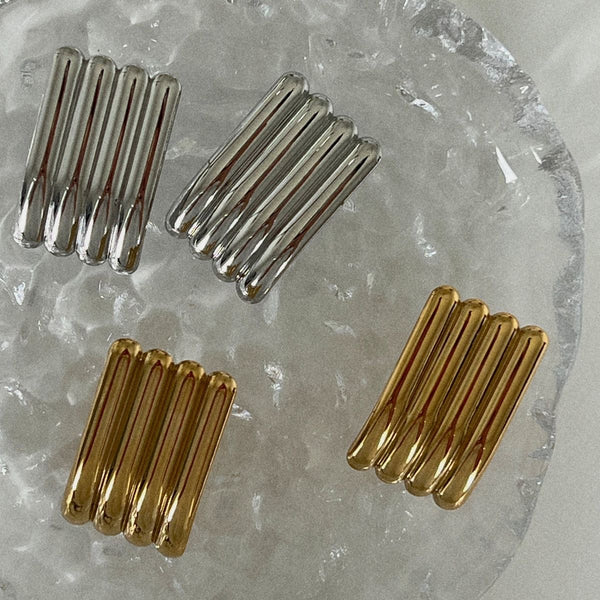 Ribbed Vintage Earrings - Sterling Silver