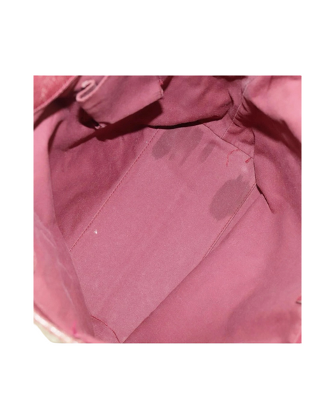 Vintage Gucci Canvas Tote — Beige, Silver & Red