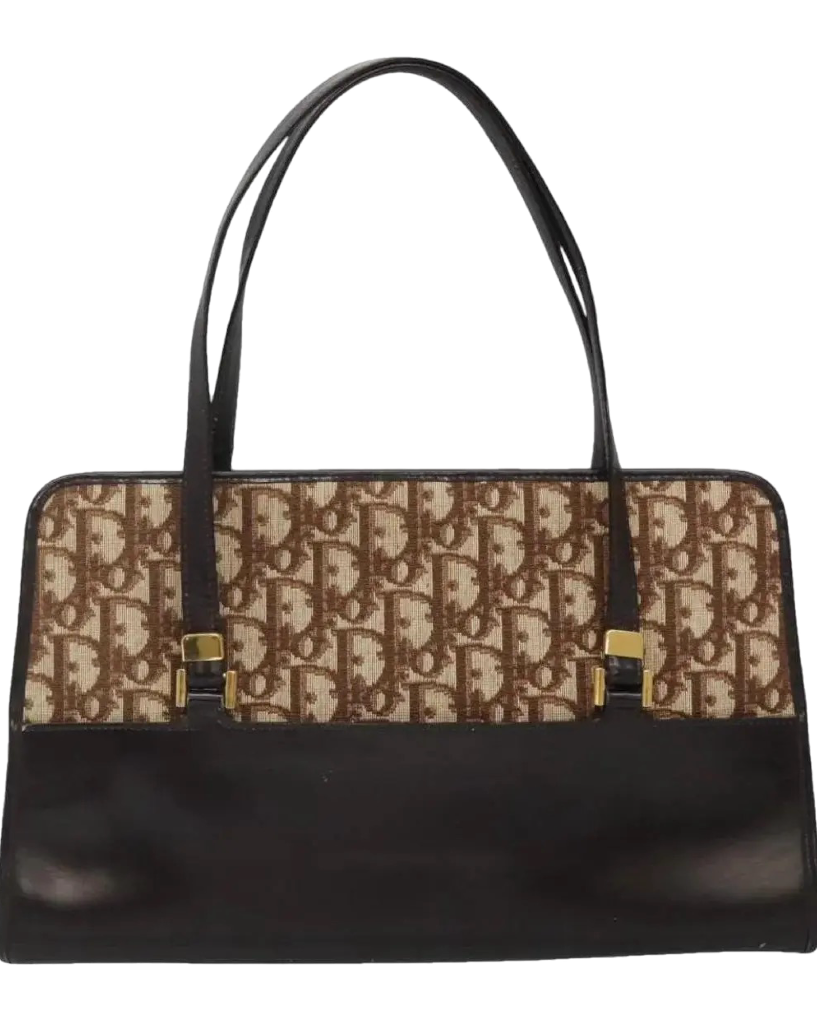 Christian Dior Navy Leather Brown Handle Bag