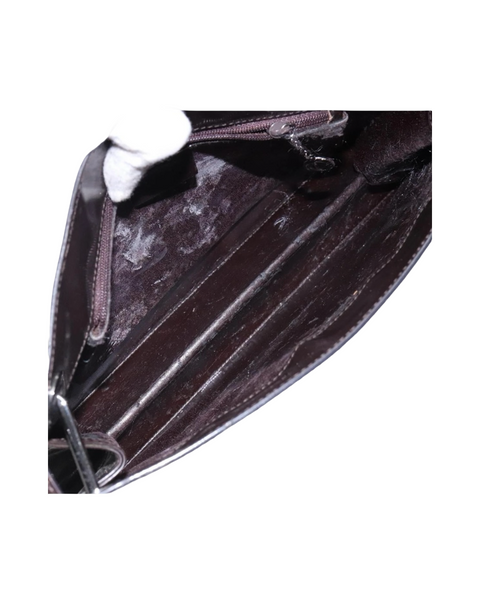 Vintage Gucci Brown Patent Leather Shoulder Bag – Silver Hardware