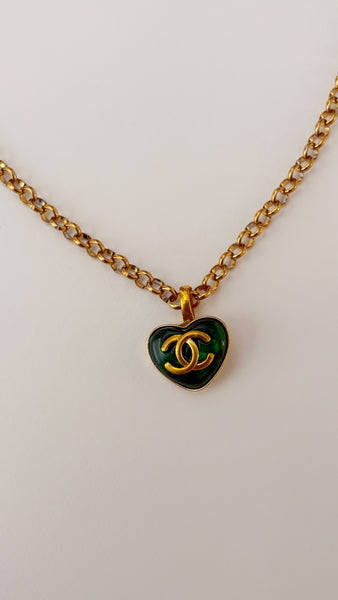 Chanel Charm Vintage Refurbished Designer Pendant Button necklace