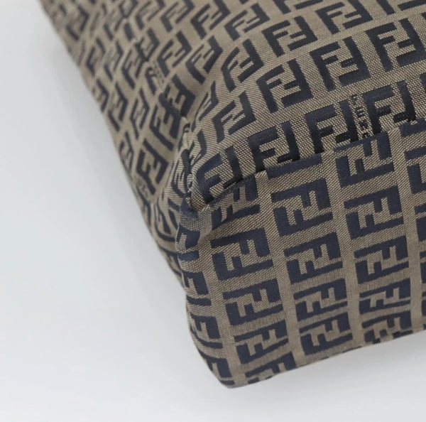 Vintage Fendi Zucchino Canvas Tote — Navy & Silver