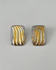 Mixed Metal Vintage Gold Earrings - Sterling Silver