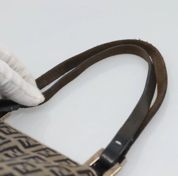 Vintage Fendi Zucchino Canvas Tote — Navy & Silver