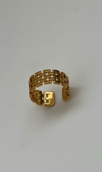 Fence Adjustable Ring -24K Gold