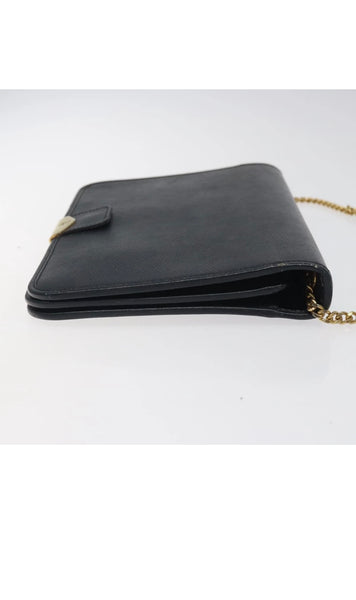 Vintage Christian Dior Shoulder Bag — Navy & Gold