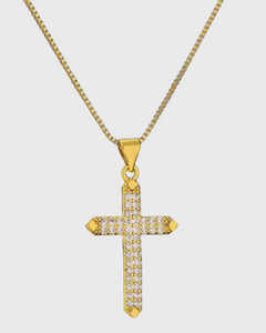 Maria Dainty Cross Necklace (24k Gold)