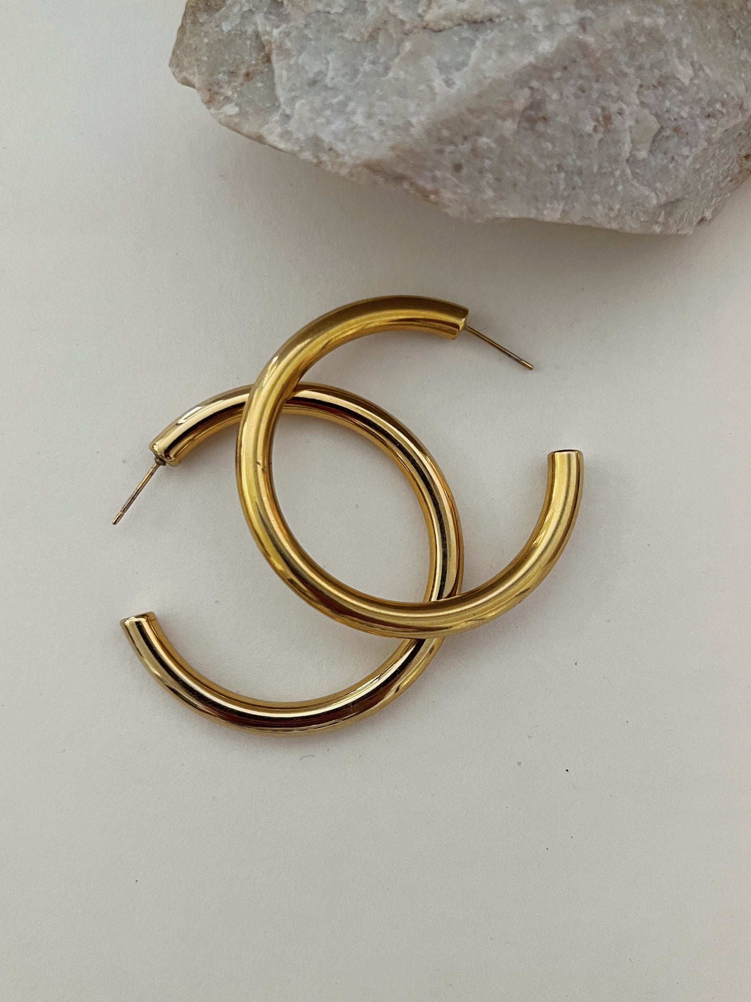 40mm James Hoops -18k Gold