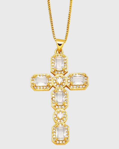 Geneva Cross Necklace (24k Gold)