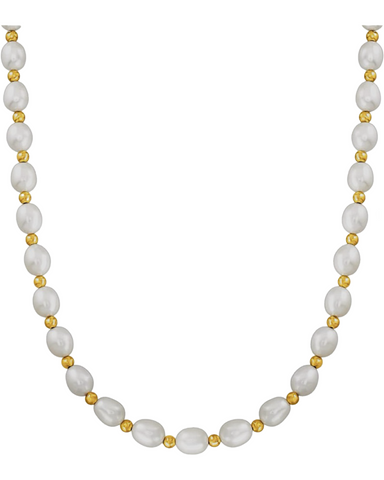 Just Pearly Fresh Water 24k Necklace