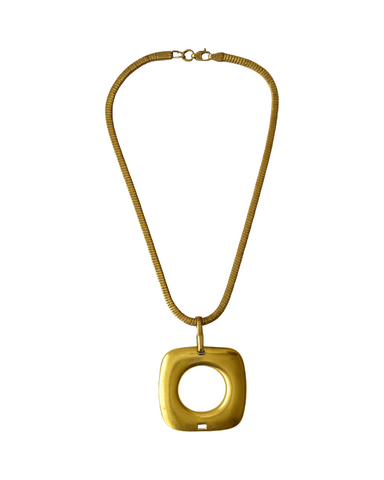 Refurbished Ferragamo Belt Pendant Necklace -24K Gold