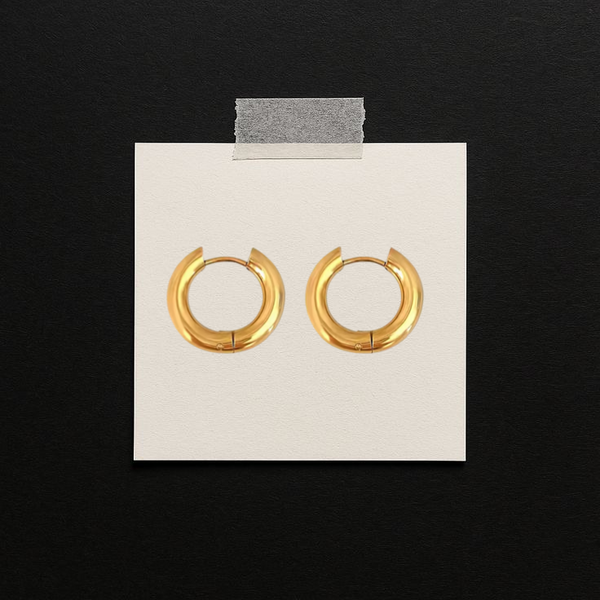 15 mm Gold Huggies- (24K Gold)