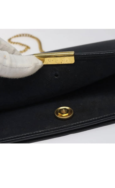 Vintage Christian Dior Shoulder Bag — Navy & Gold